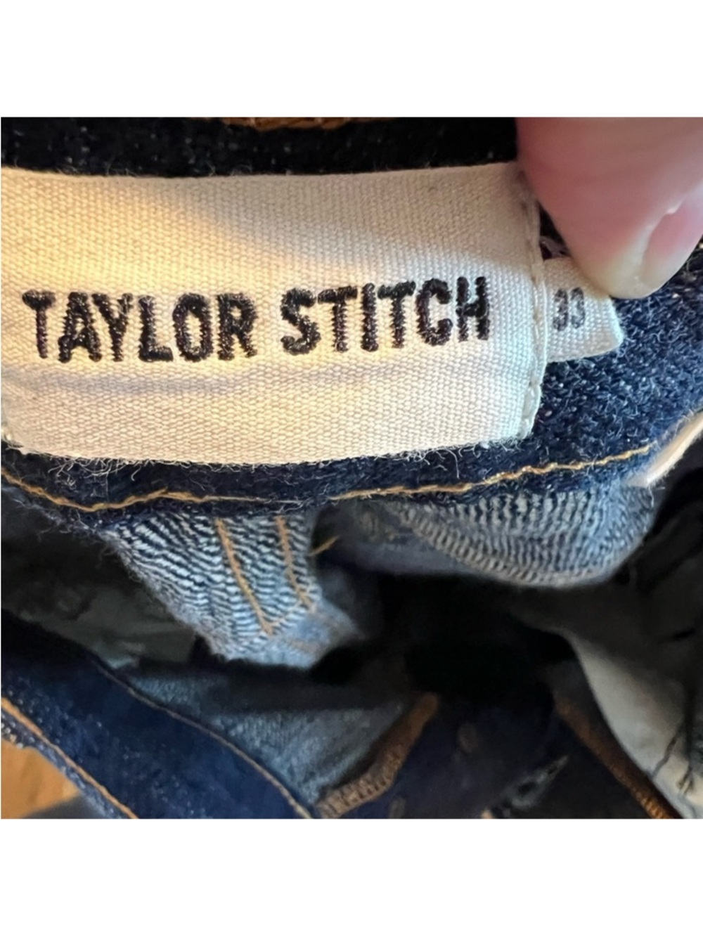 Taylor Stitch Indigo Slim Jeans with Contrast Stitching - Picture 8 of 8